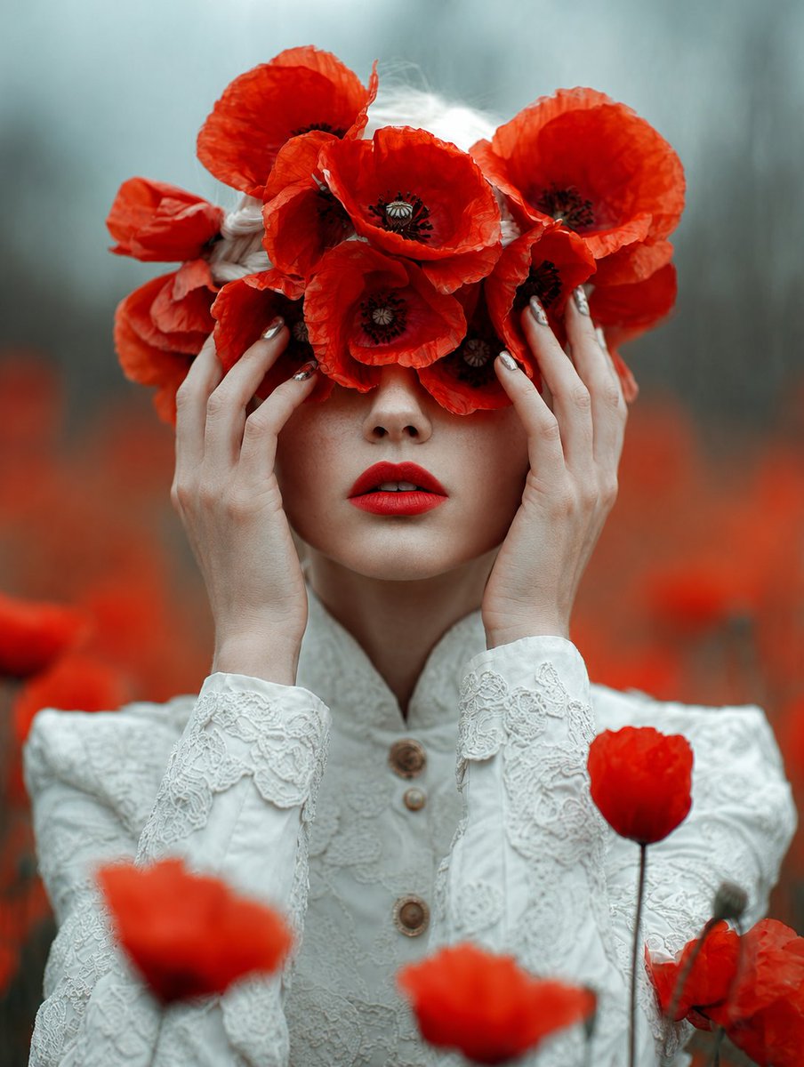 Lady of Red Poppies Portrait preview image