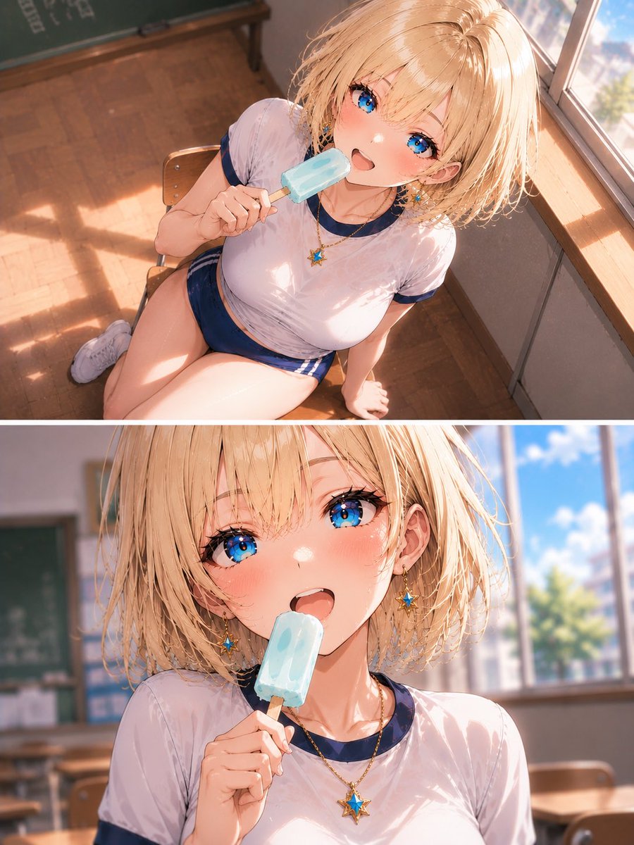 Blonde Schoolgirl Ice Pop Diptych preview image