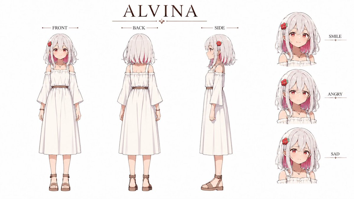 Alvina Anime Character Reference Sheet preview image