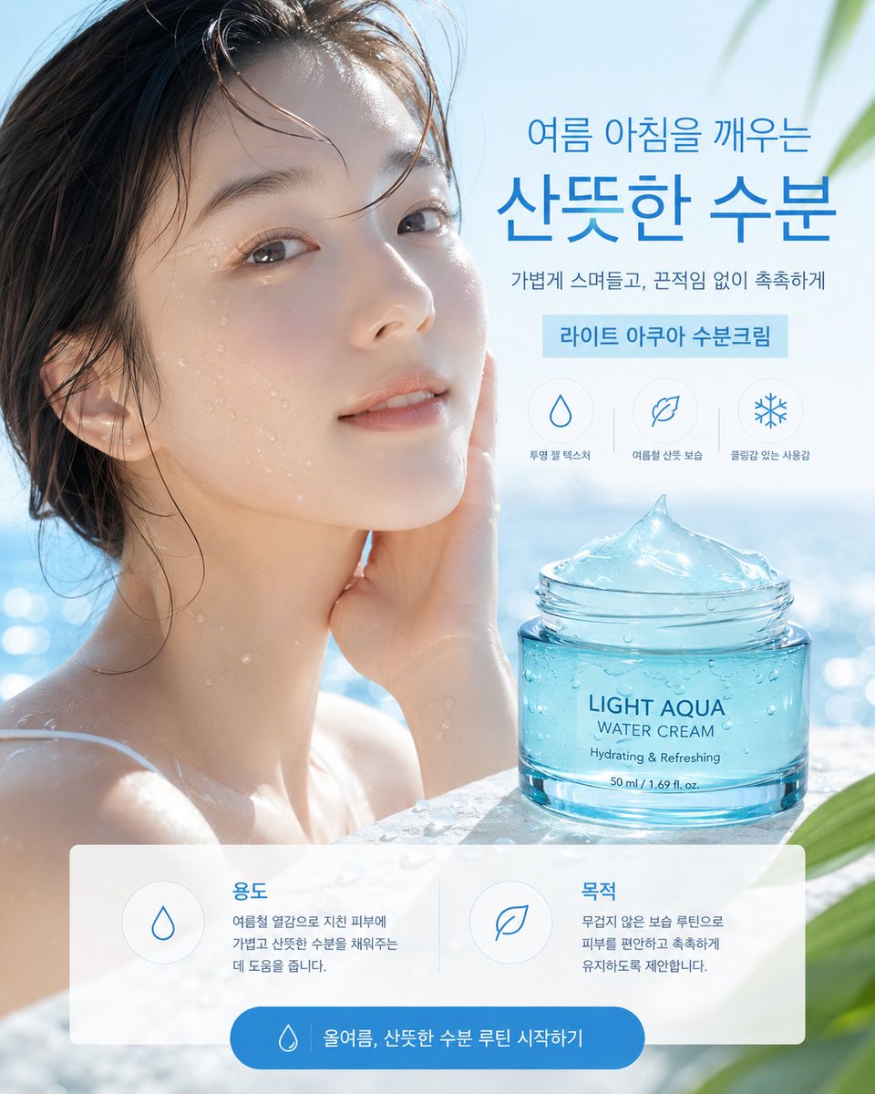 Korean Aqua Cream Summer Ad preview image