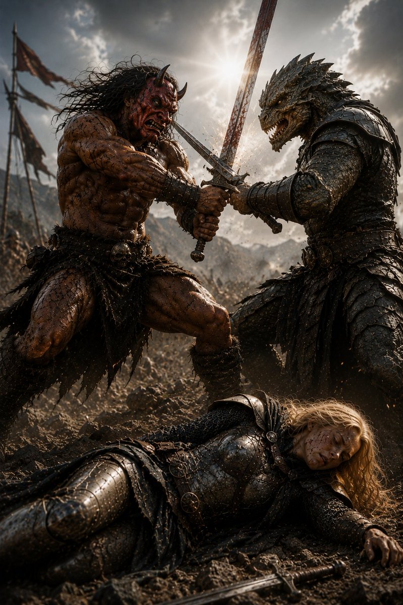Barbarian and Dragon Knight Battlefield Duel preview image