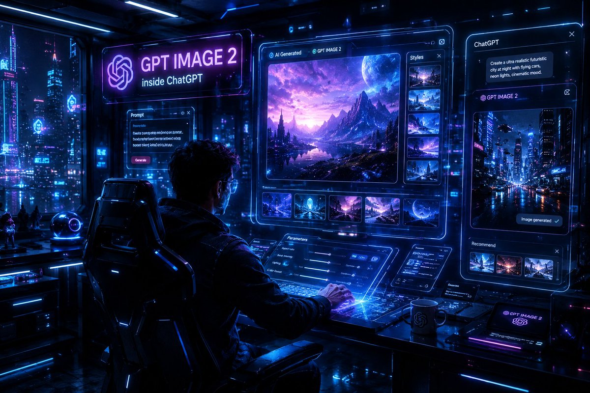 Cyberpunk AI Creative Workspace preview image