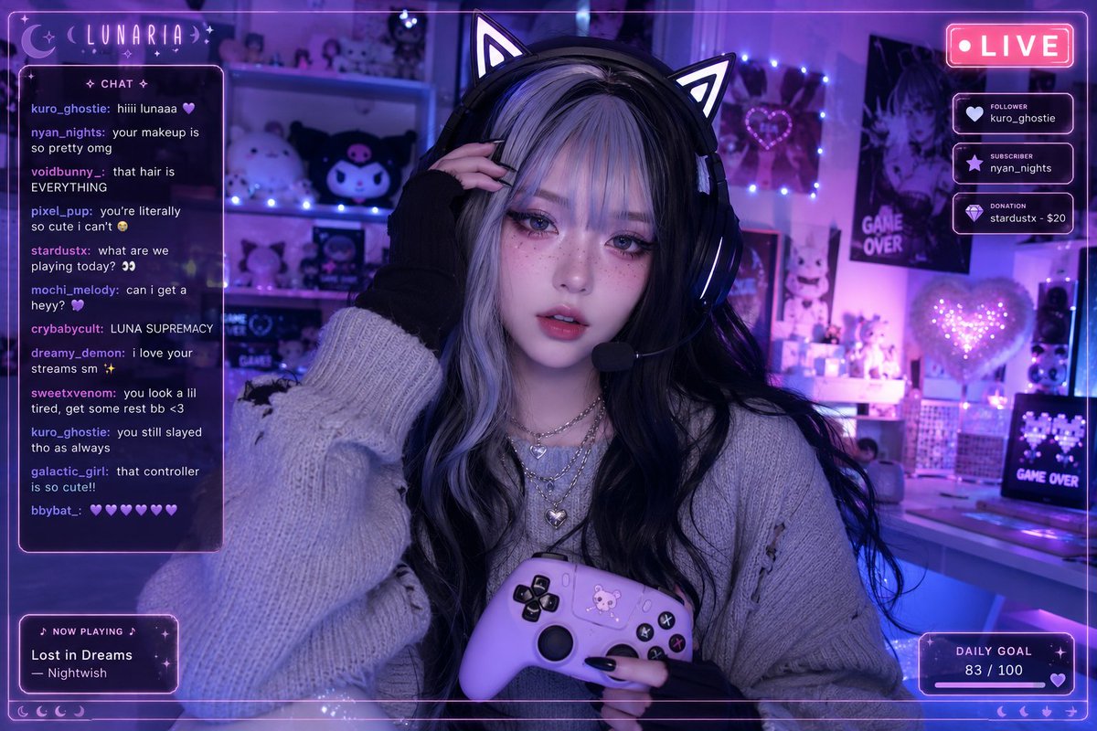 Aesthetic Gamer Girl Streamer preview image