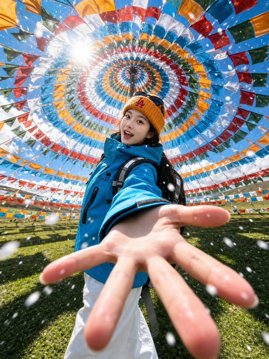 Tibetan Prayer Flag Highland Selfie preview image