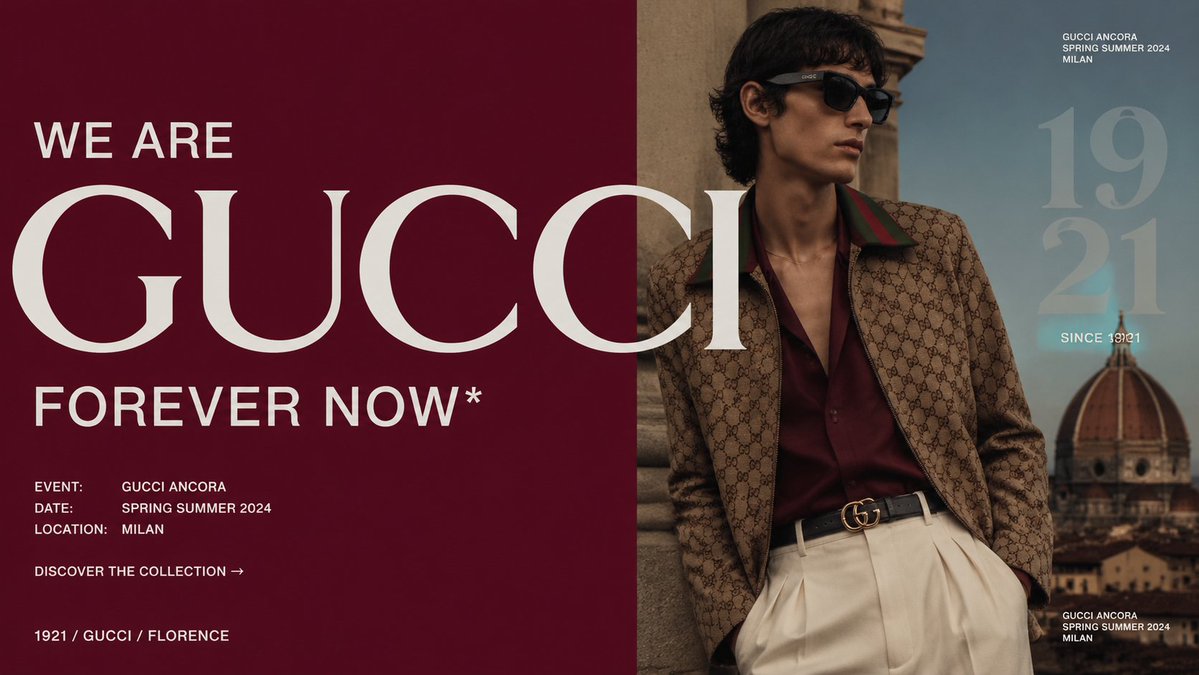 Luxury Gucci Campaign Poster preview image