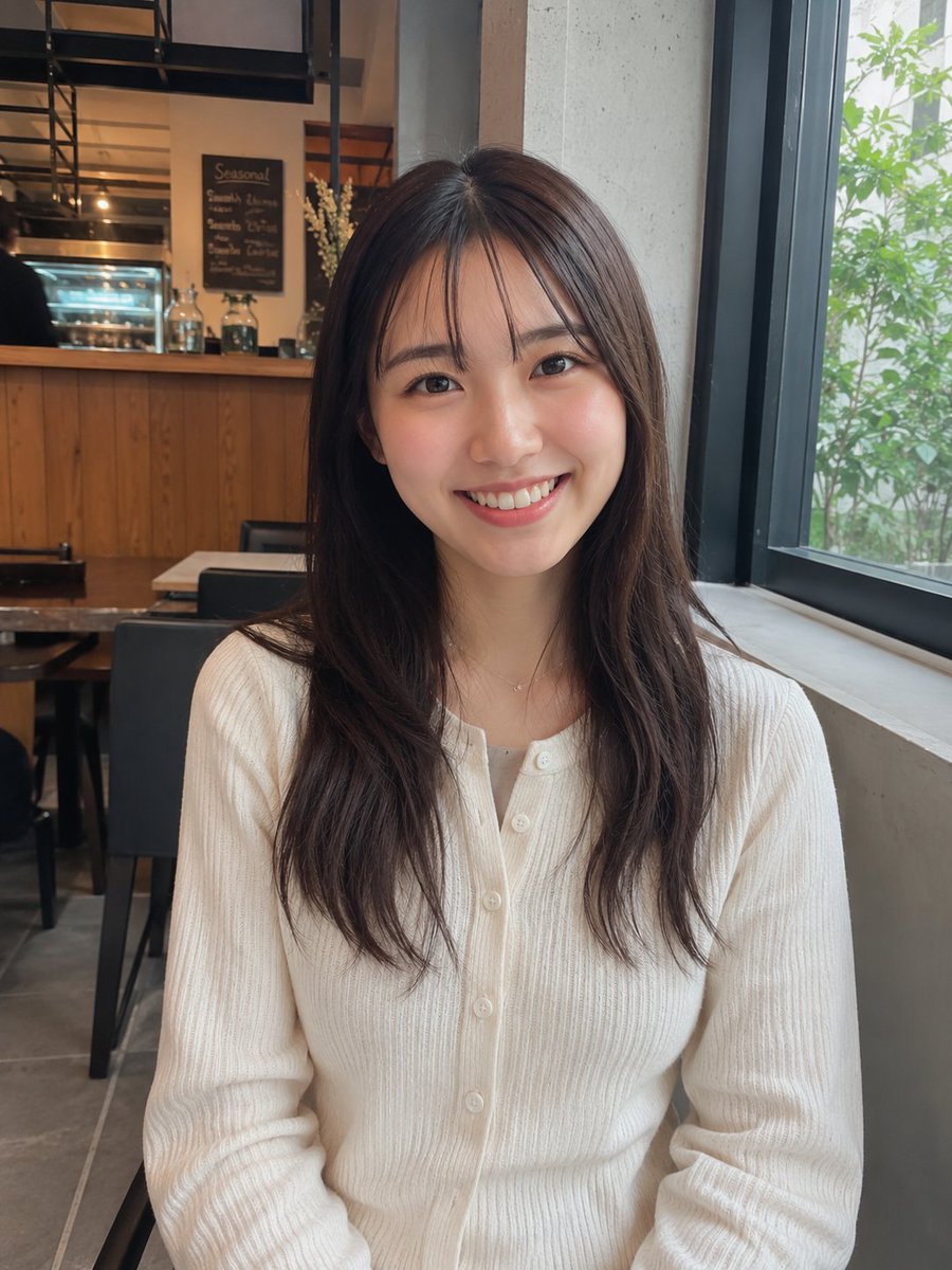 Realistic Cafe Portrait of Young Japanese Woman preview image