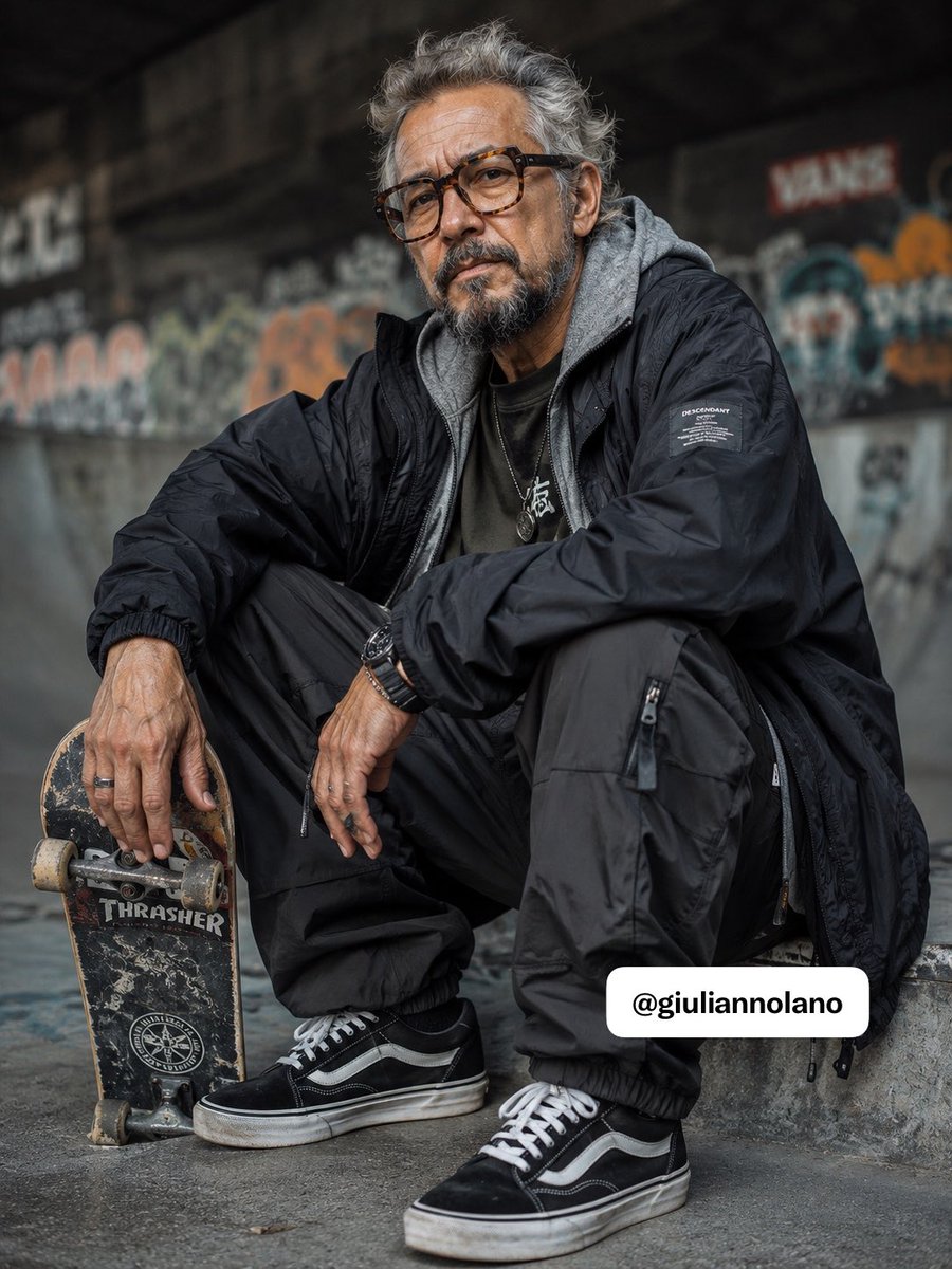Elderly Skater Street Portrait preview image