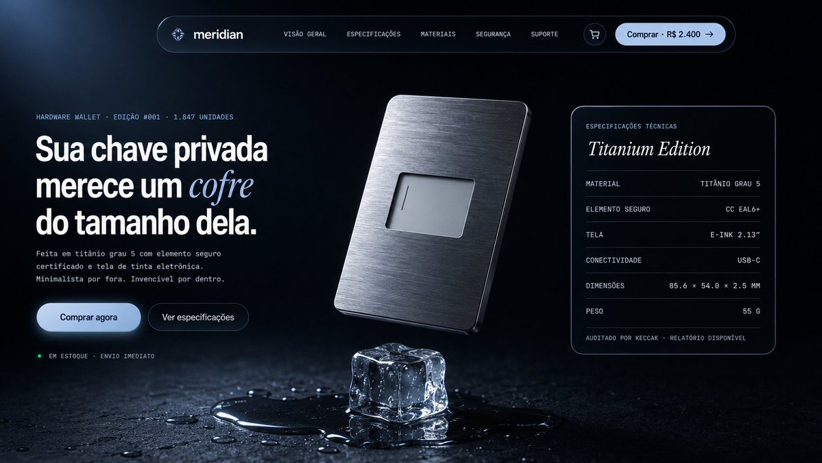 Luxury Hardware Wallet Landing Page preview image