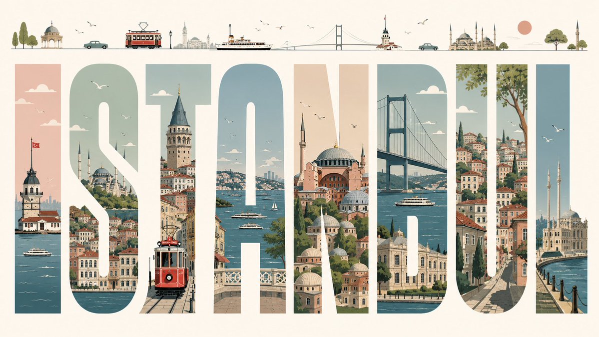 Istanbul Typographic Travel Poster preview image