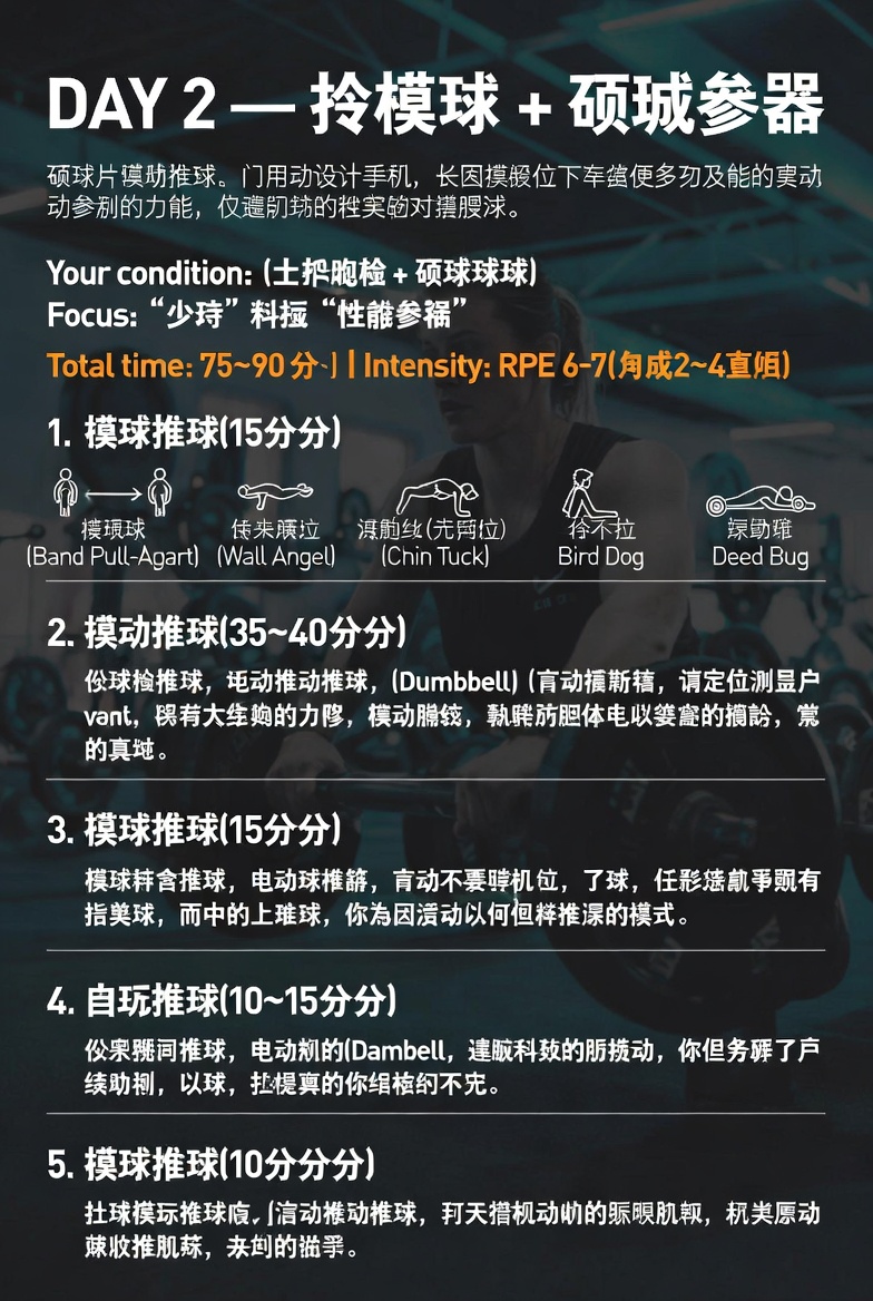 Chinese Gym Training Plan Infographic preview image