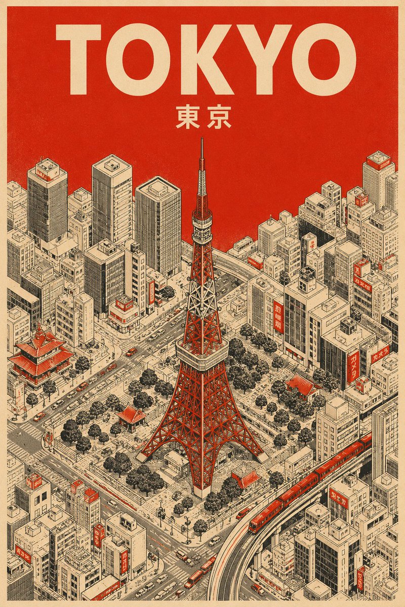 Mid-Century Minimalist Travel Poster preview image
