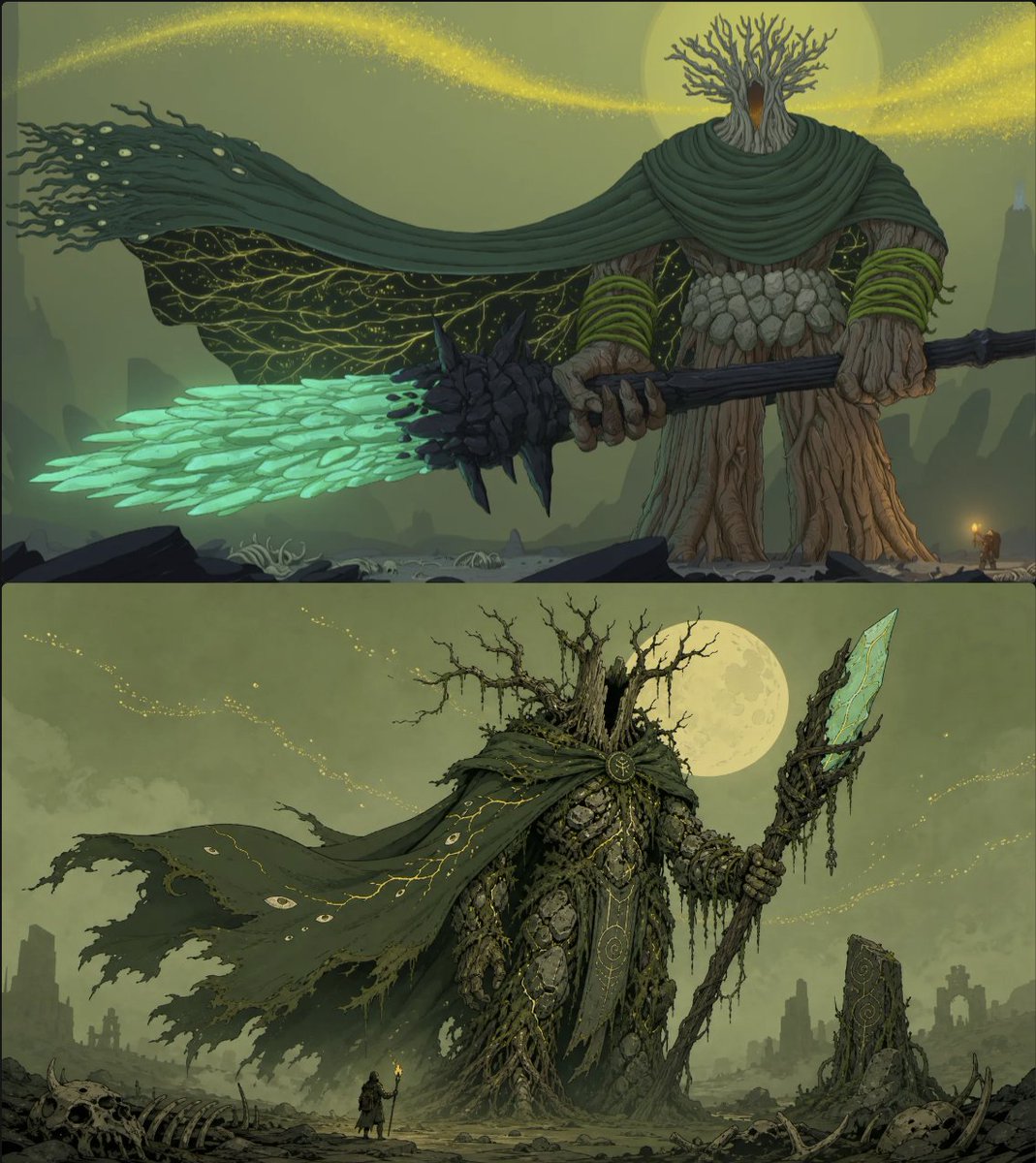 Moonlit Forest Guardian Diptych preview image
