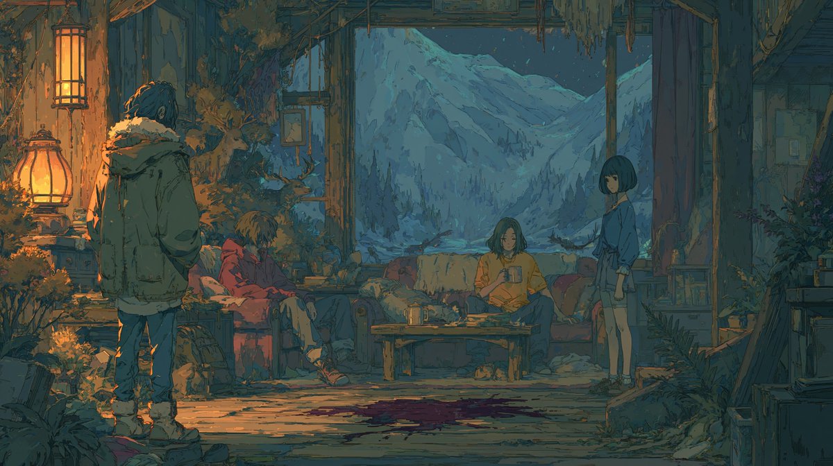 Mysterious Mountain Lodge Anime Scene preview image