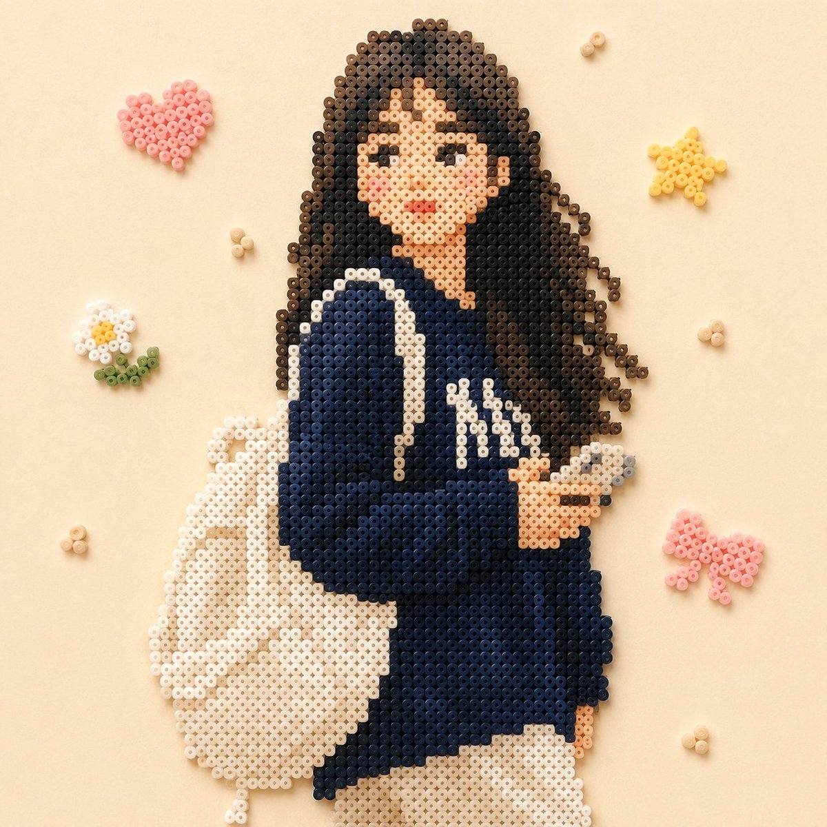 Perler Bead风格人物插画预览图