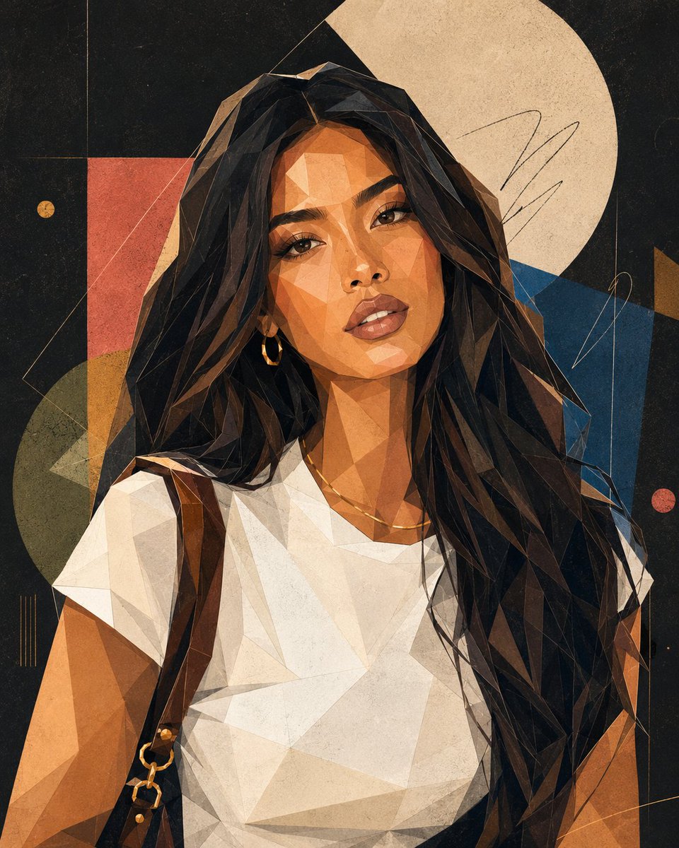 Modern Geometric Polygon Portrait preview image