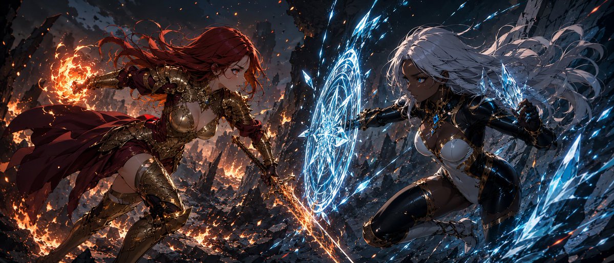 Fire Knight vs Ice Warrior Battle preview image