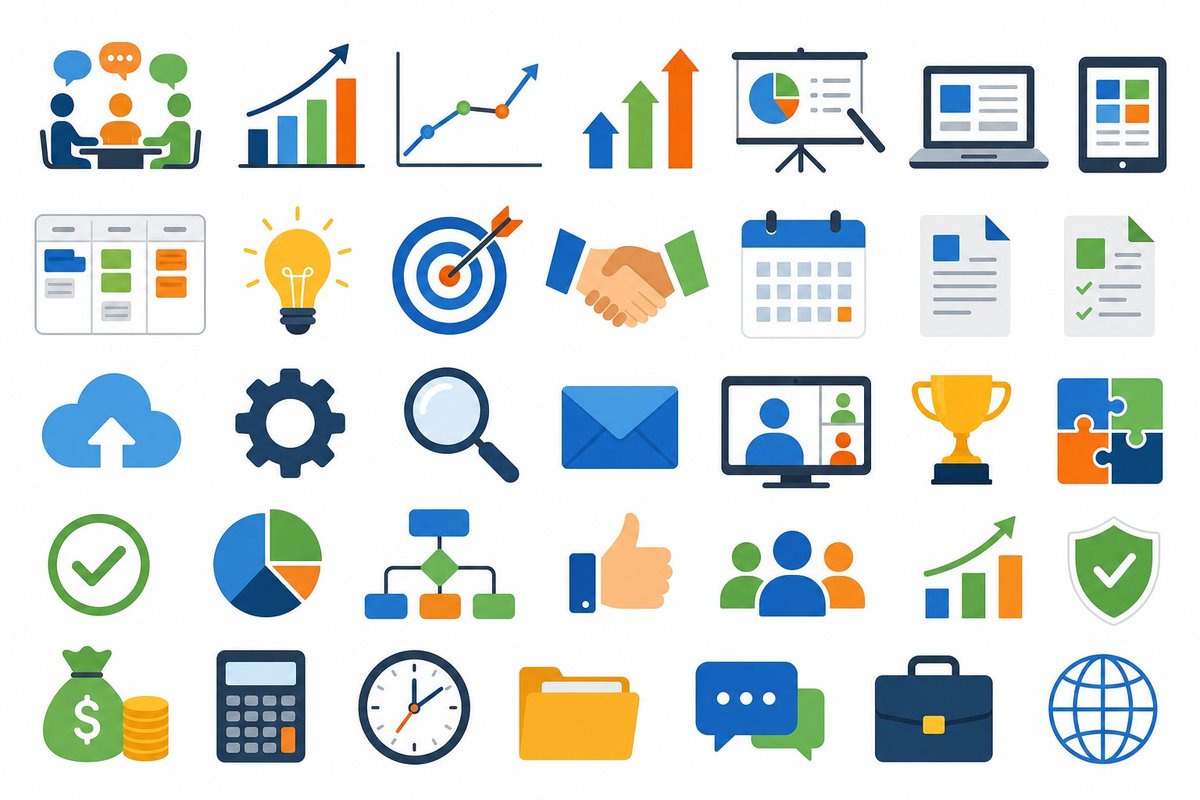 Business Presentation Icon Set preview image
