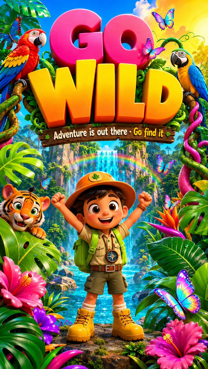 3D Jungle Adventure Poster preview image