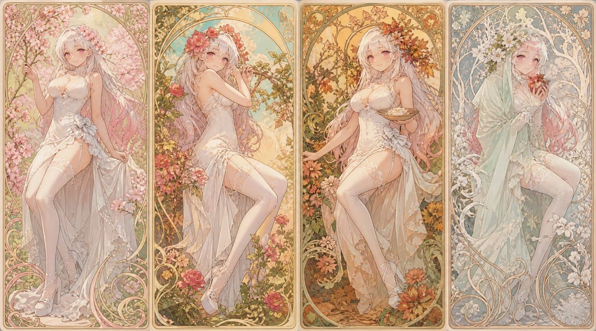 Mucha Style Seasonal Art Nouveau preview image