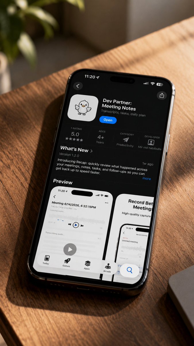 iPhone App Store Mockup on Desk preview image
