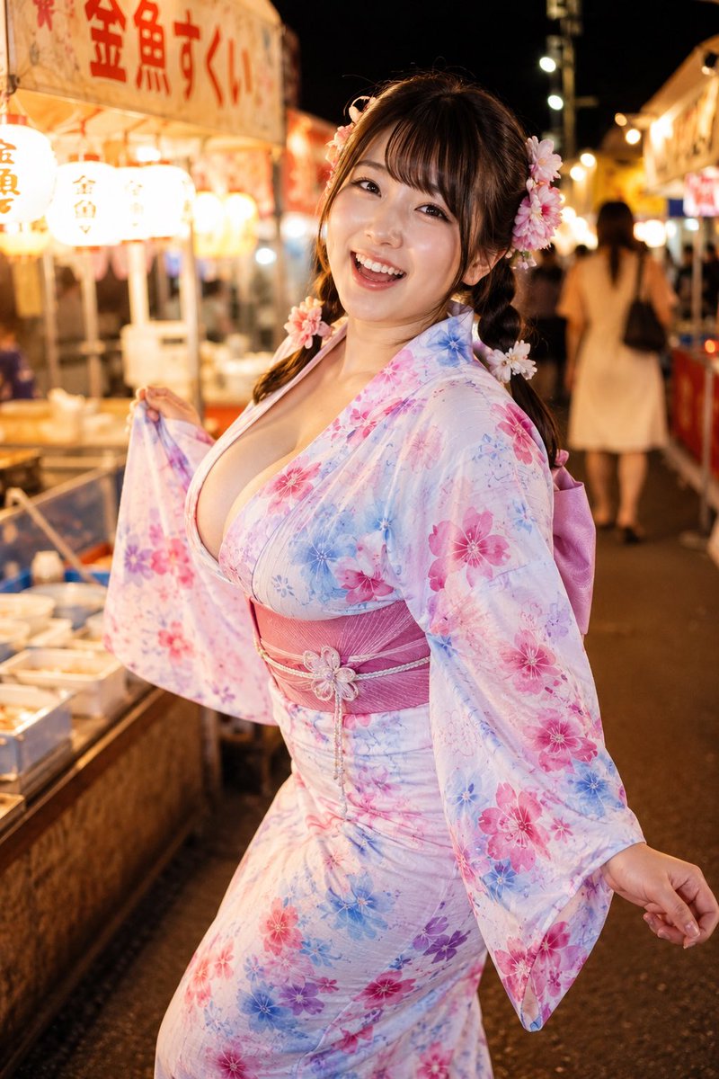 Yukata Girl at Night Festival preview image