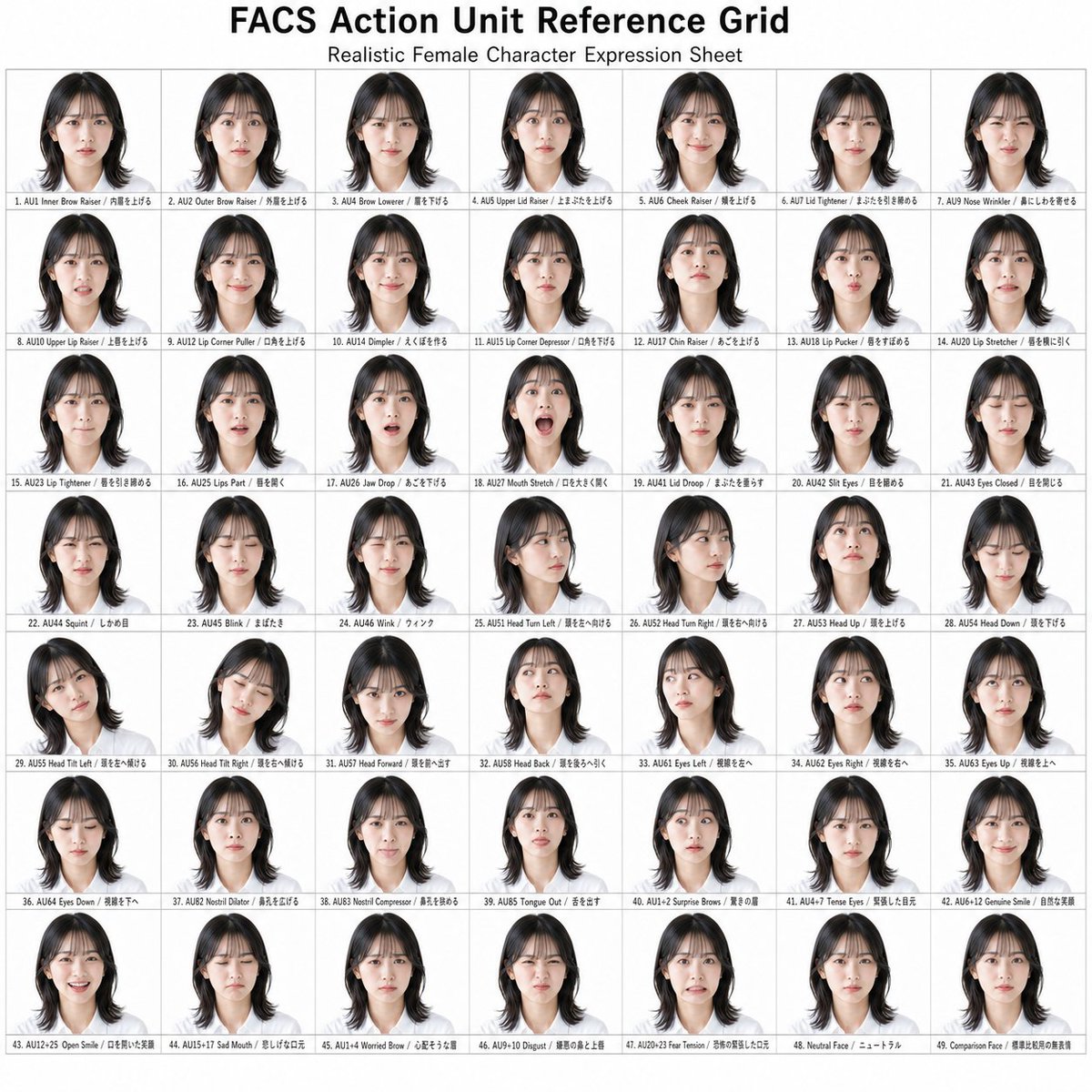 FACS Action Unit Reference Grid preview image