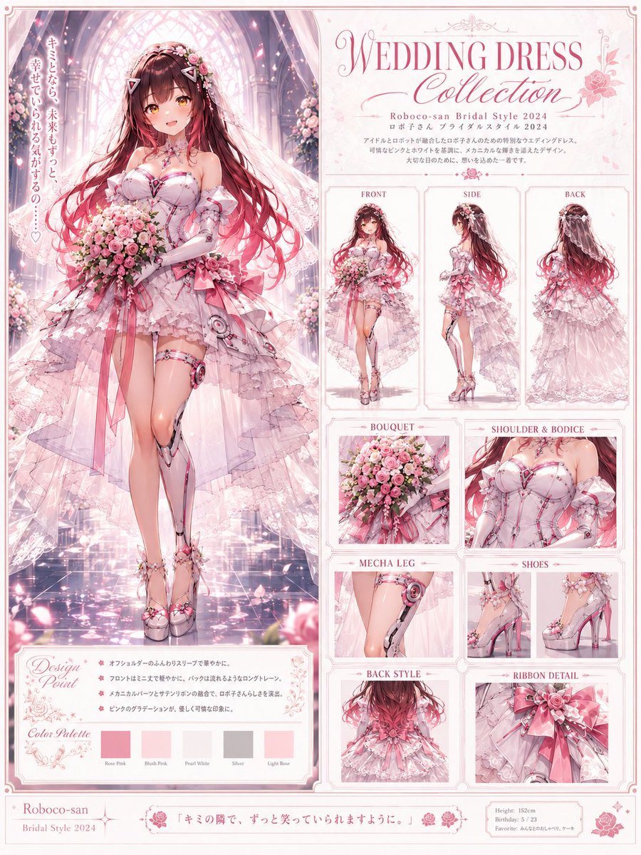 Pink Mecha Idol Wedding Dress Sheet preview image