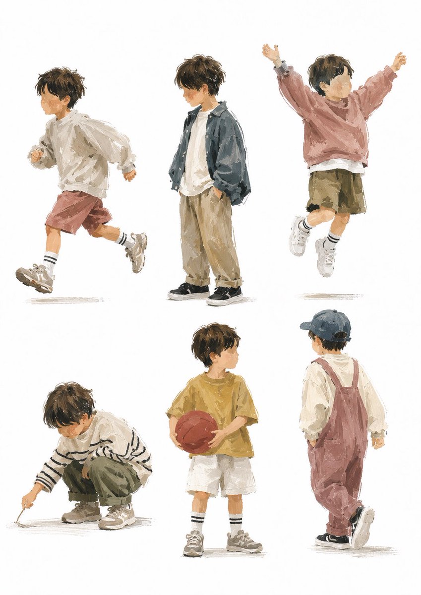 Painterly Boy Fashion Character Sheet preview image