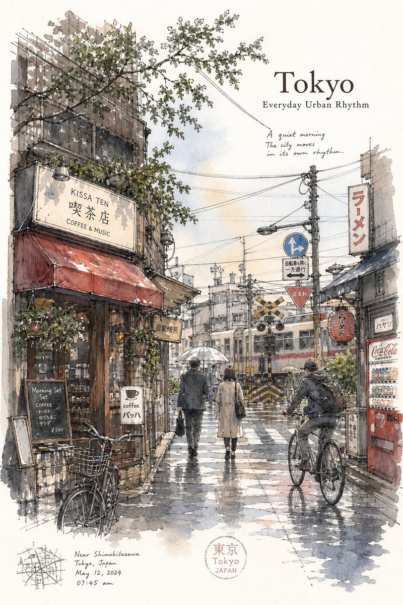 Tokyo Minimalist Urban Sketch Poster preview image