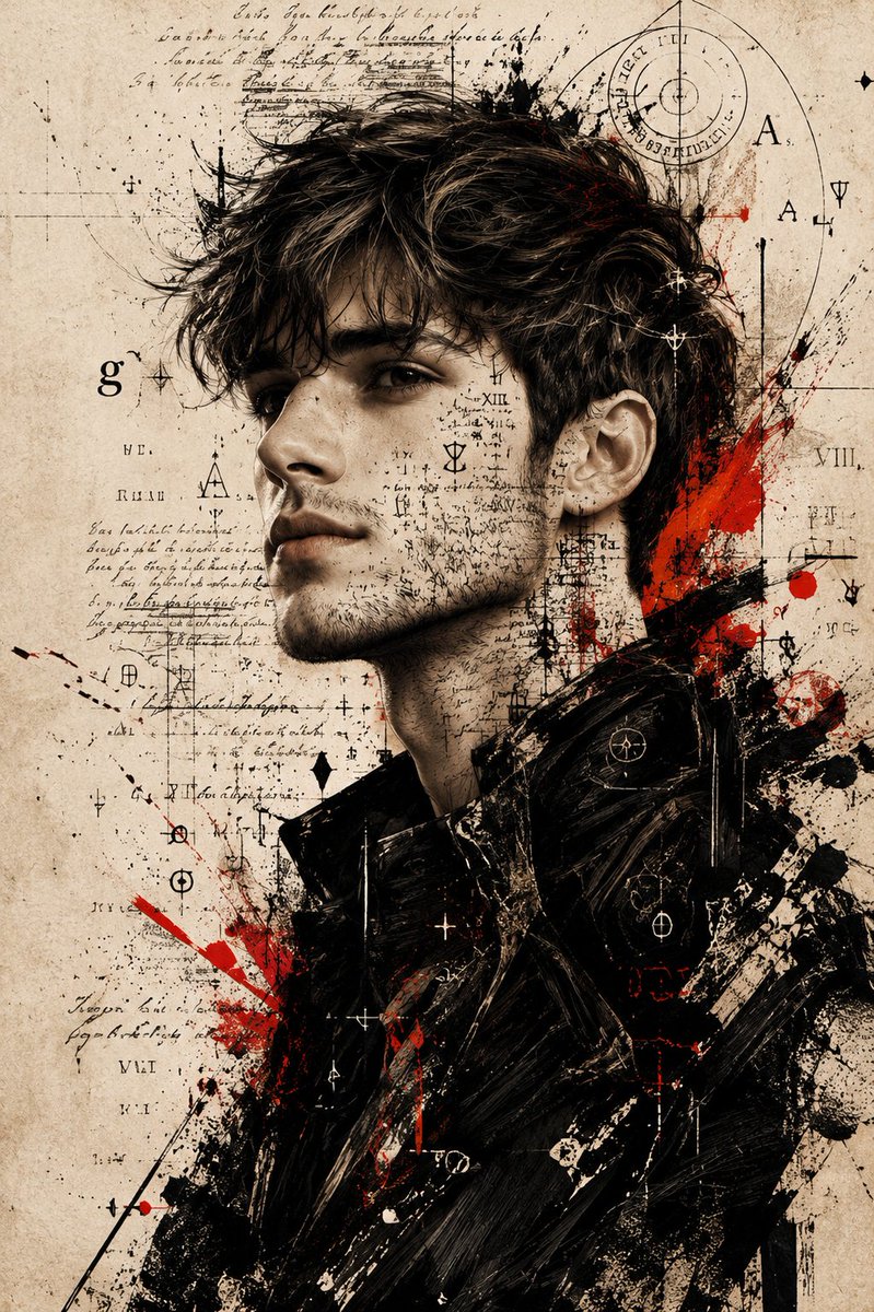 Expressive Mixed-Media Ink Portrait preview image