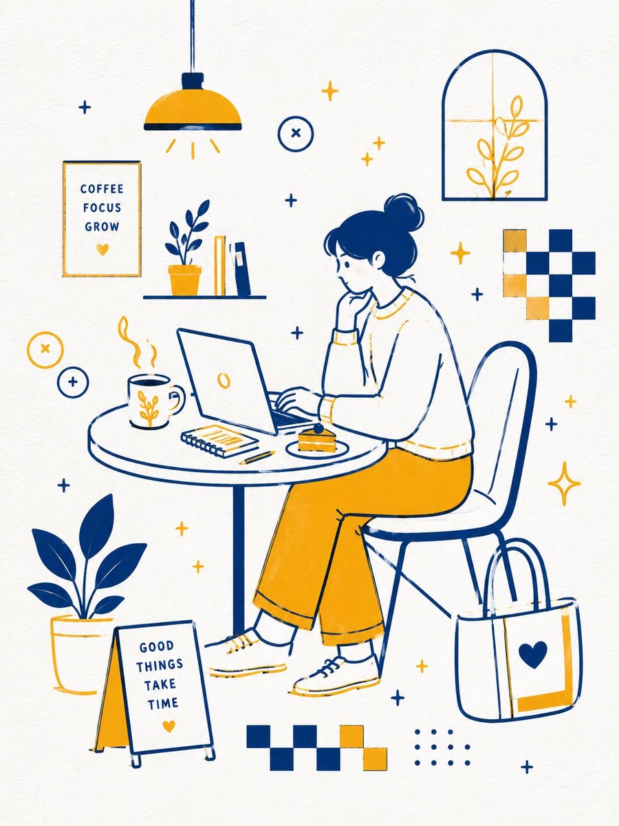 Scandinavian Minimalist Café Illustration preview image