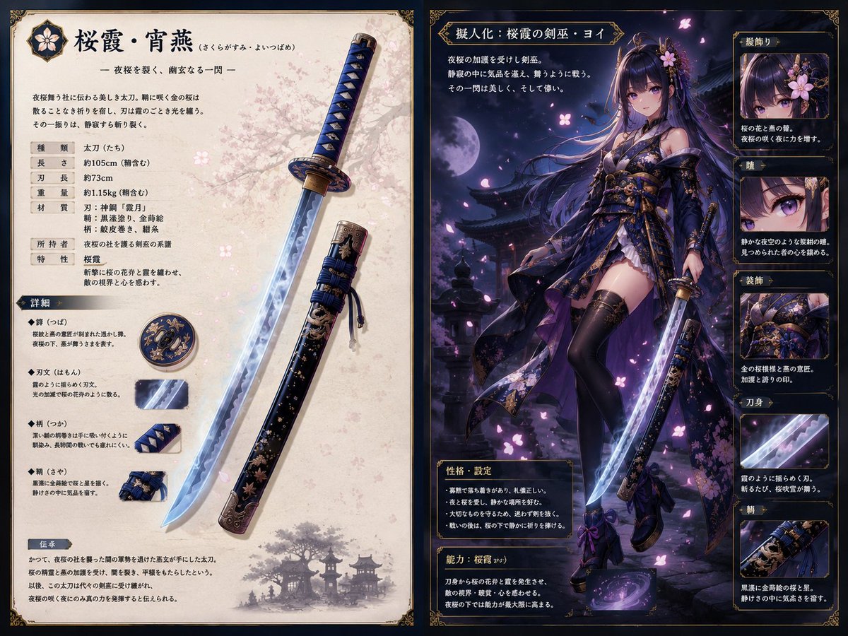 Sakura Katana Character Sheet preview image