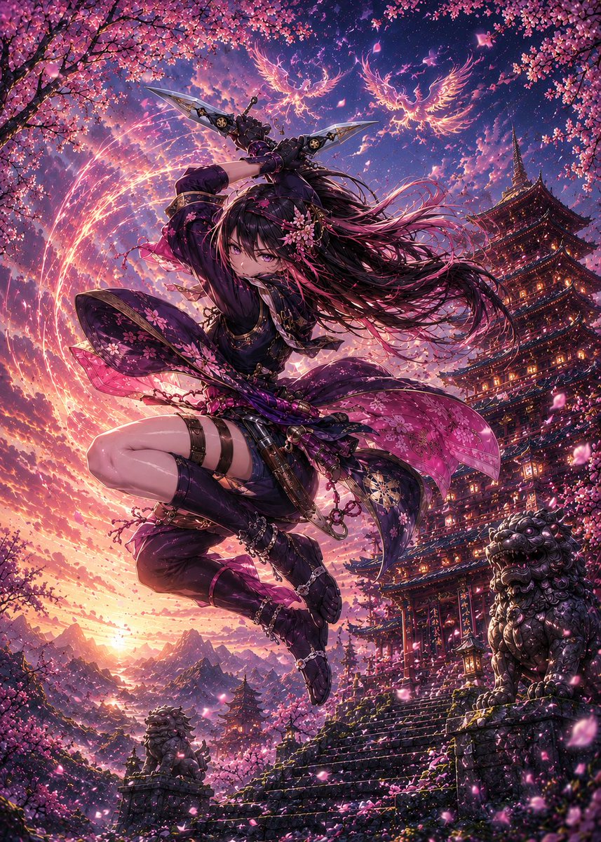Sakura Ninja at Sunset Temple preview image