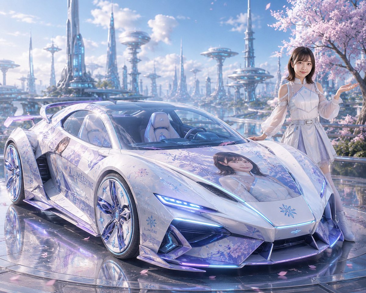 Futuristic Sakura Itasha Supercar preview image