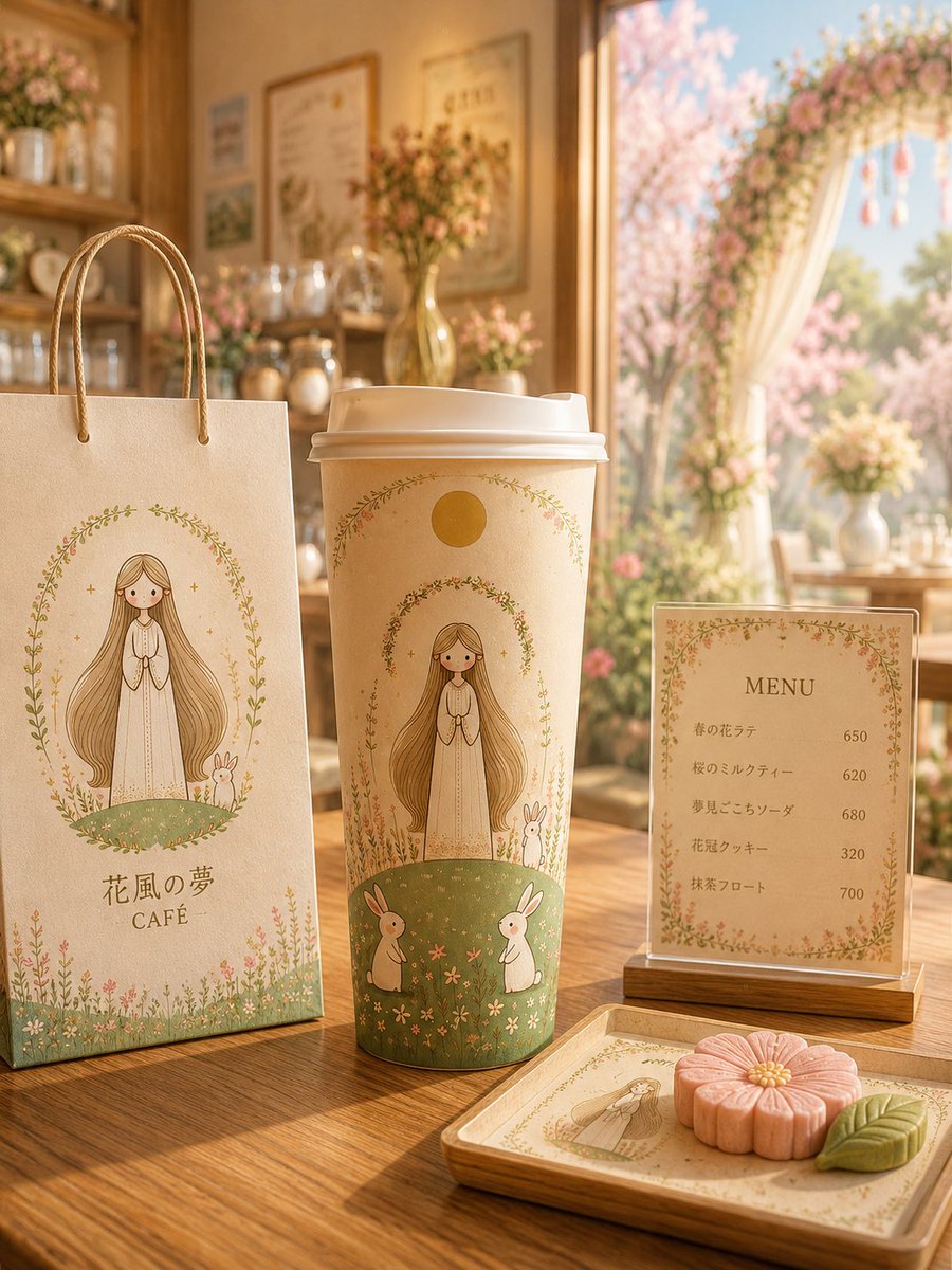 Floral Character Café Merchandise Scene preview image