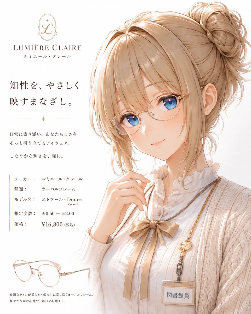 Minimalist Anime Eyeglasses Fashion Poster preview image