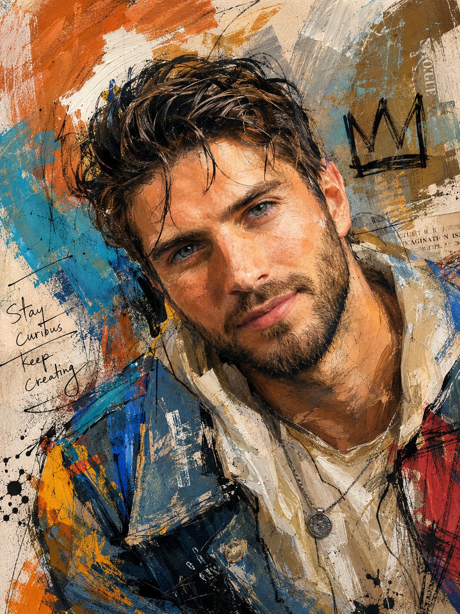 Handcrafted Mixed Media Portrait Painting preview image