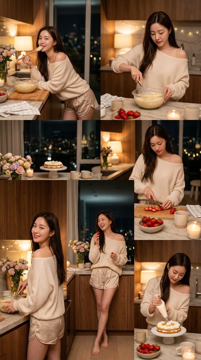 Korean Girl Kitchen Cooking Aesthetic preview image