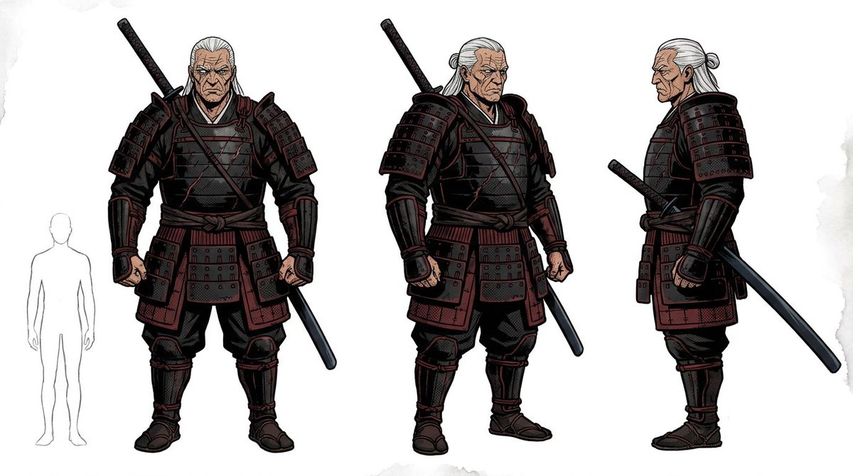 Samurai Armor Turnaround Sheet preview image