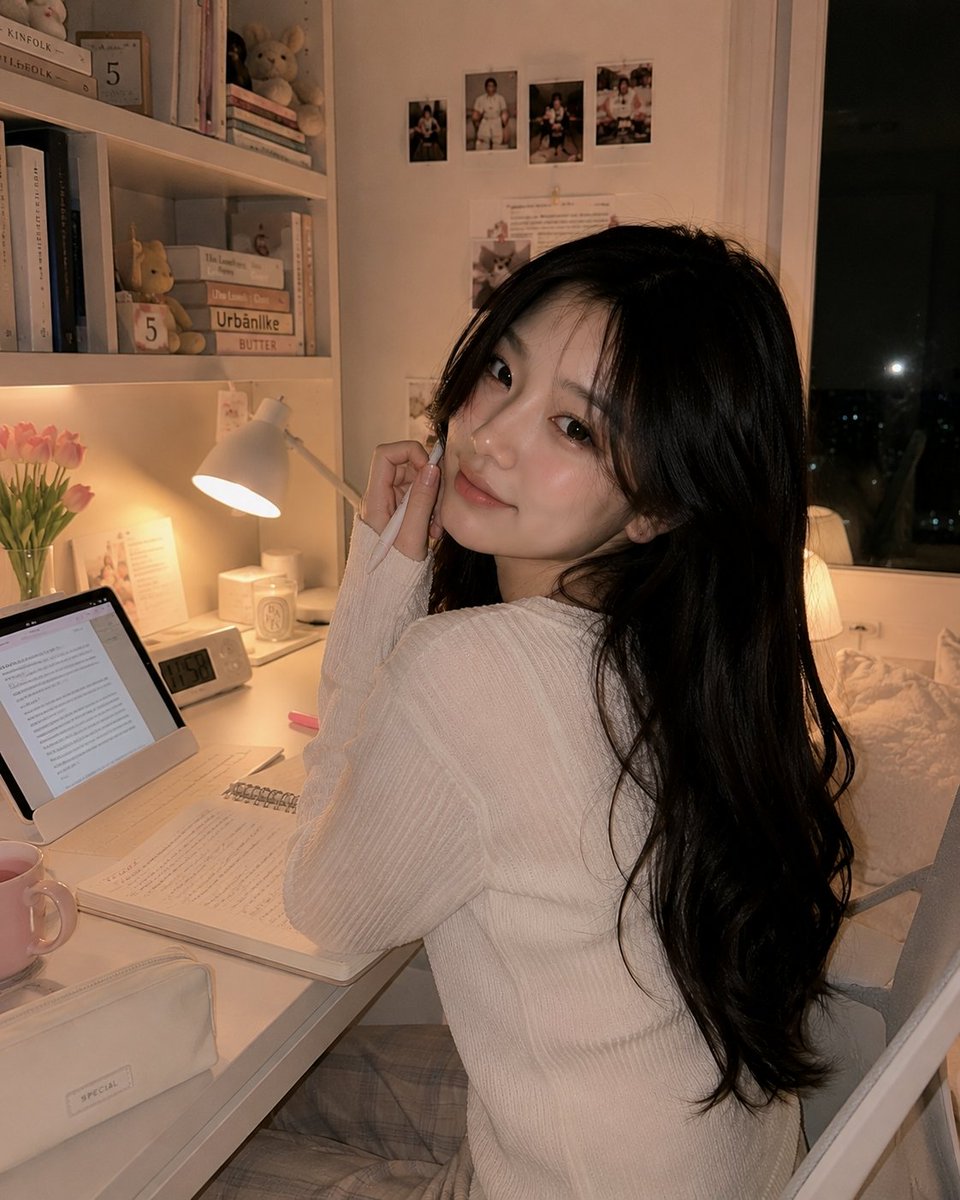 Cozy Study Room Night Portrait preview image