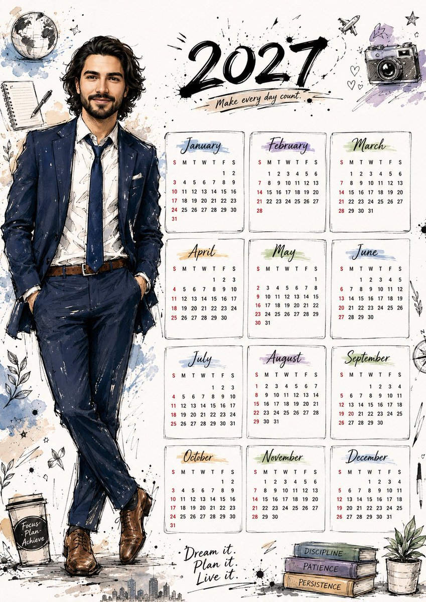 Hand Drawn Doodle Calendar Illustration preview image