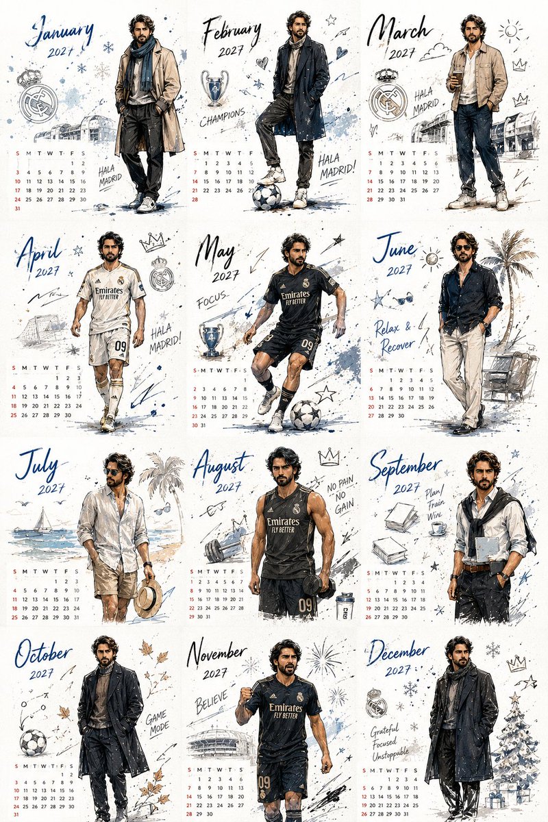 Korean Style Desktop Calendar 2027 preview image