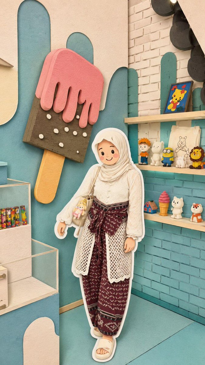 Kawaii Style Muslim Character Lifestyle Photography preview image