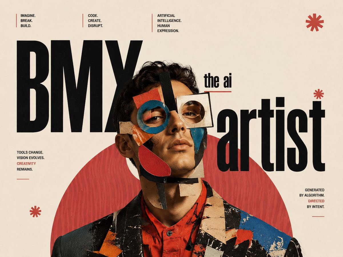 Constructivist AI Artist Editorial Poster preview image