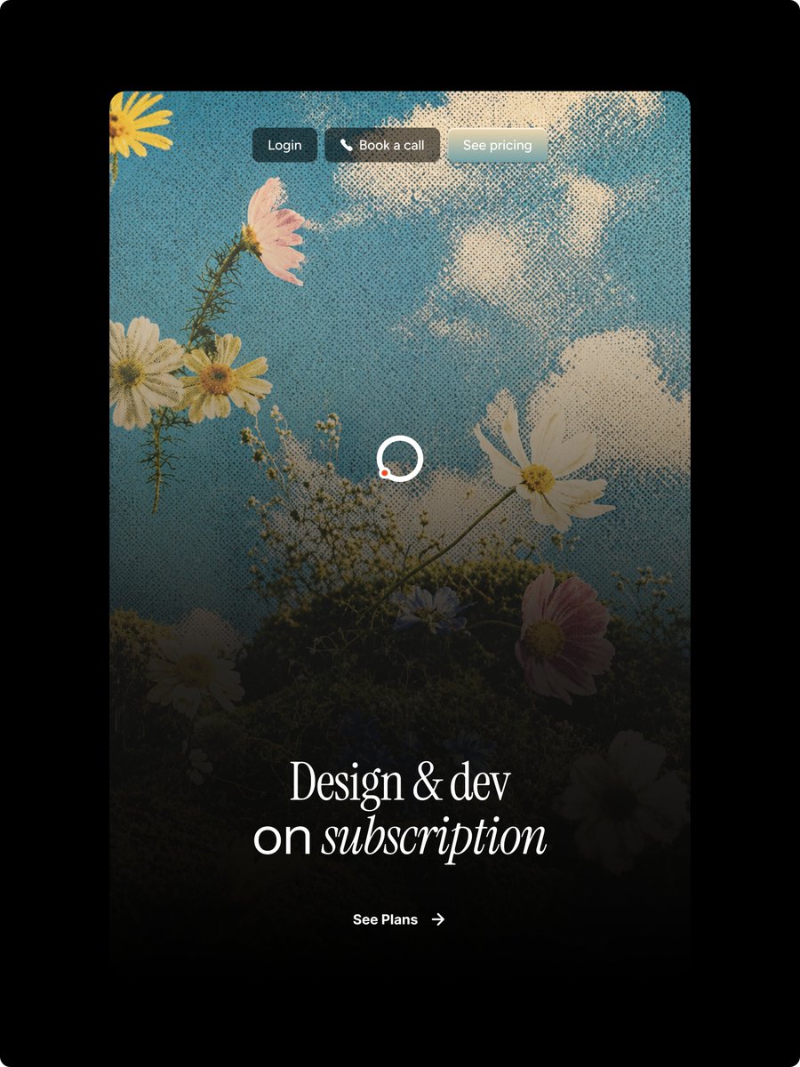 Halftone Floral Landing Page Hero preview image