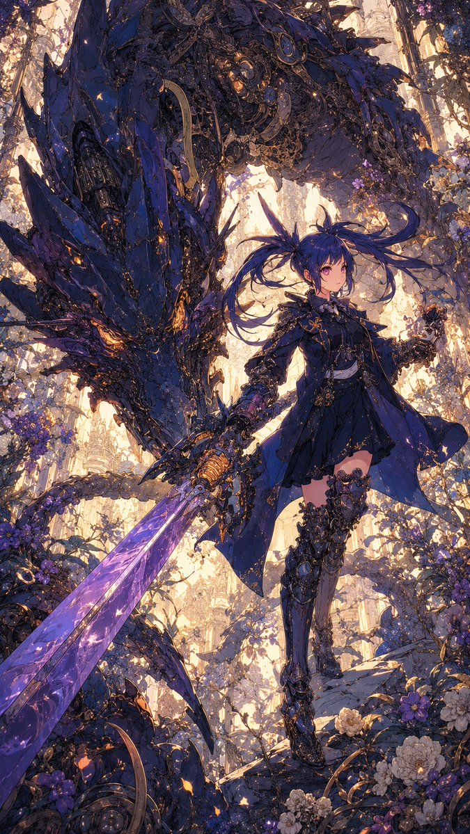 Indigo Dragon Swordswoman preview image