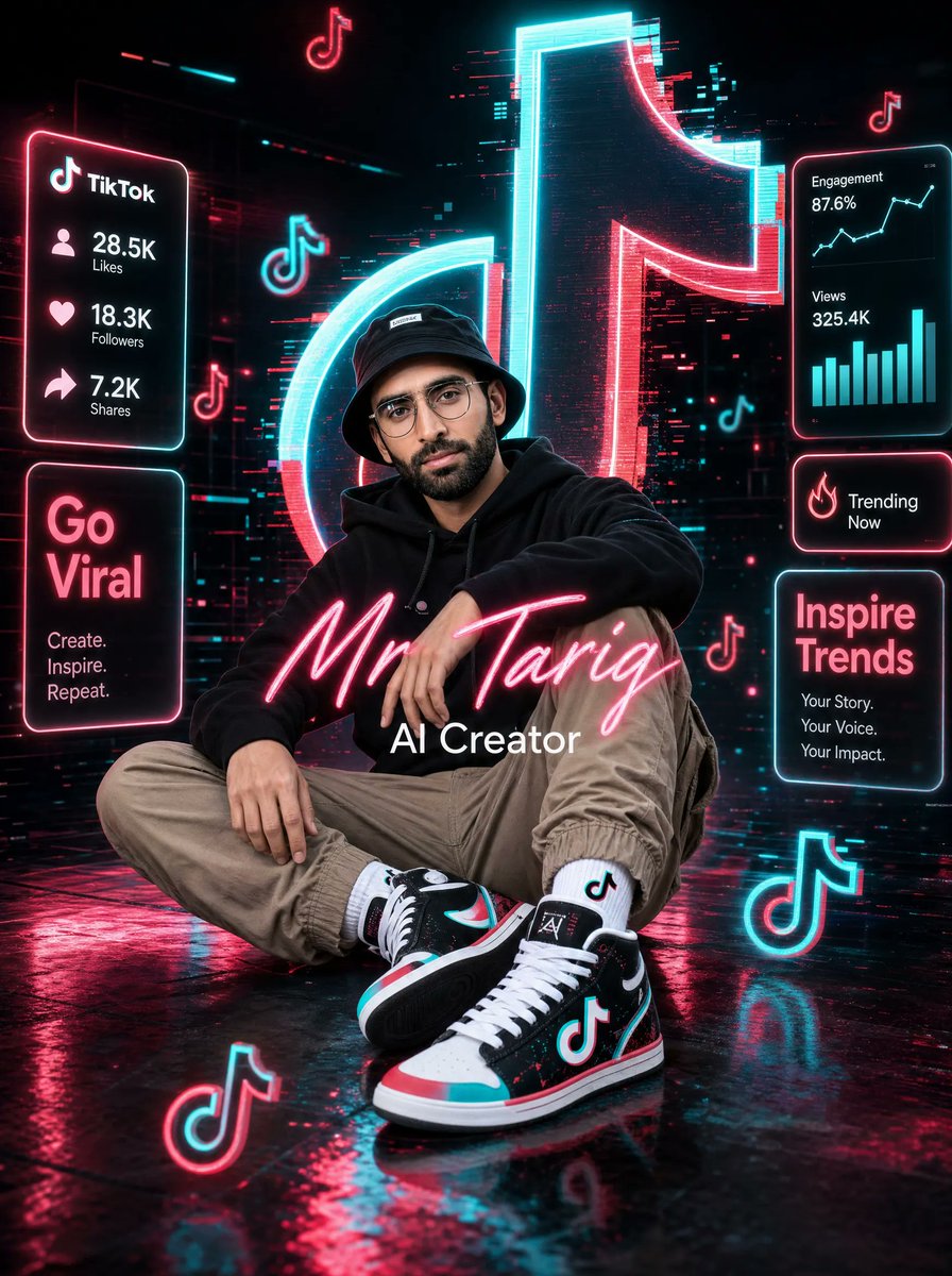Neon TikTok AI Creator Poster preview image
