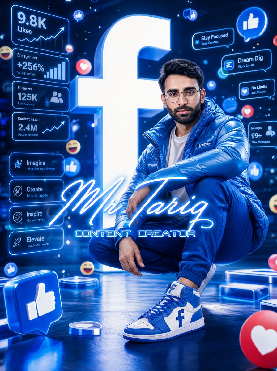 Neon Facebook Creator Poster preview image