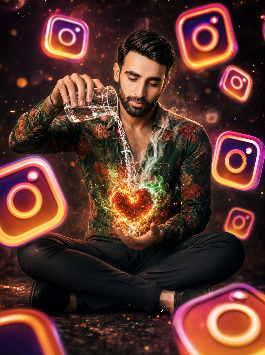 Neon Instagram Magic Heart Portrait preview image