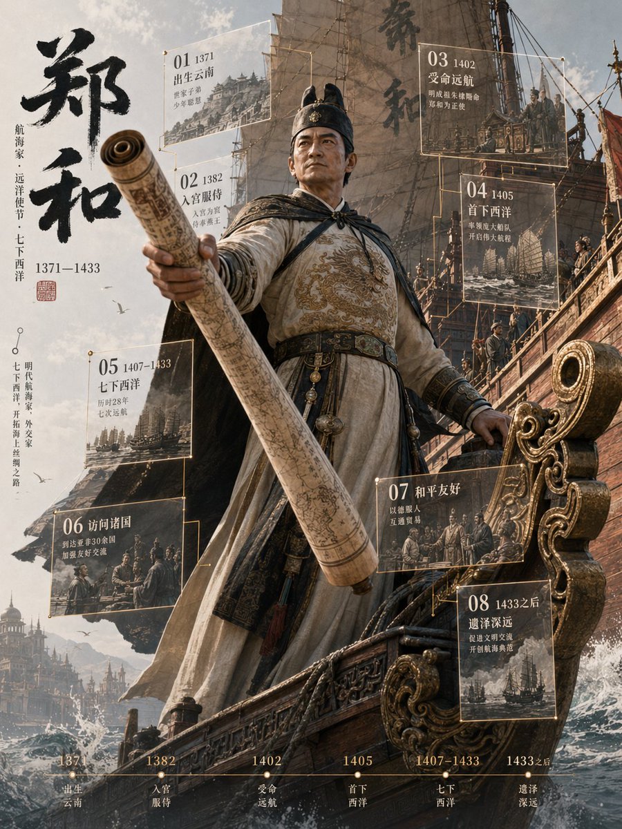 Zheng He 3D Historical Archive Poster preview image